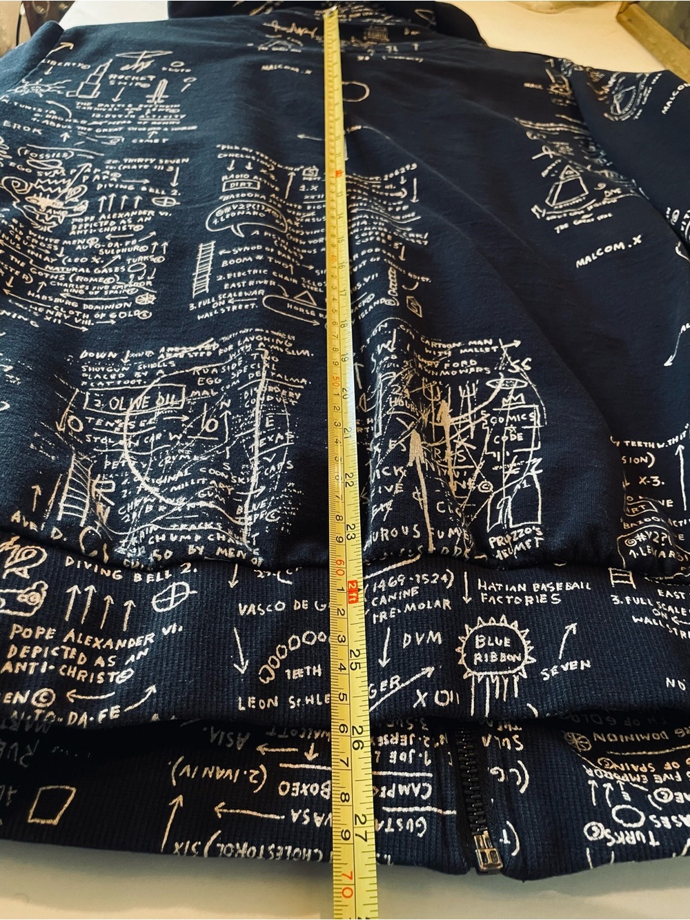 Jean-Michel Basquiat Hoodie Men's Black Full Zip Beat Bop Graphic Print sz L - Picture 7 of 7